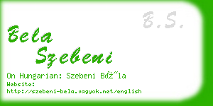 bela szebeni business card